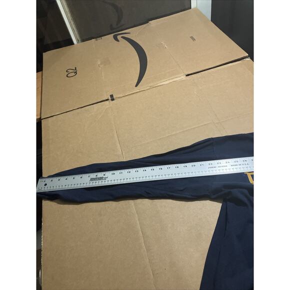 Fear The Goat Navy Graphic Blue Long Sleeve Tee, Size Large Gildan, Crew Neck - Picture 10 of 14